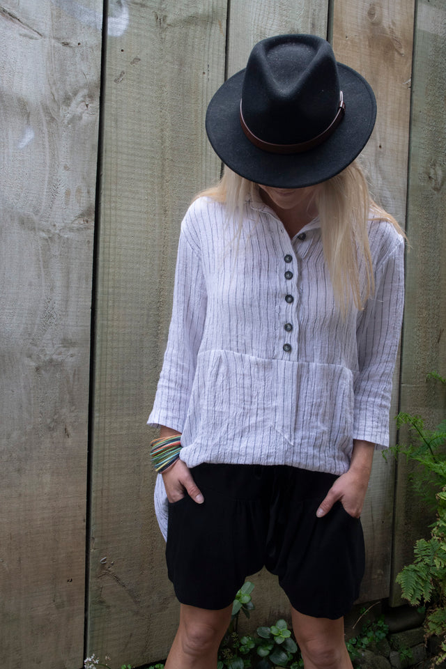 Honest John 'Lead Me Astray' Linen Shirt