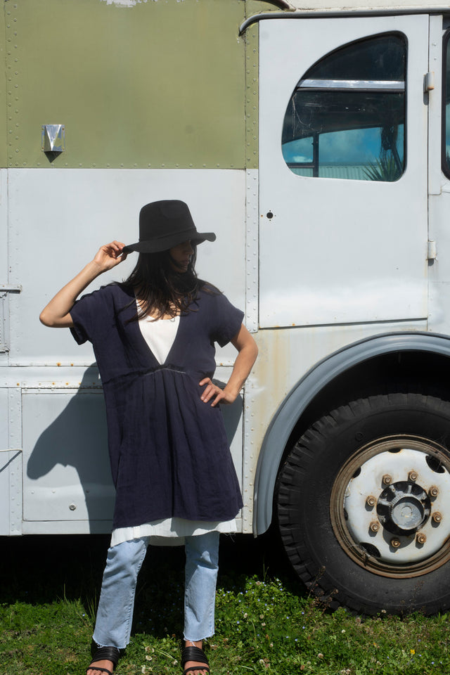 Honest John 'Down the Middle' Linen Dress