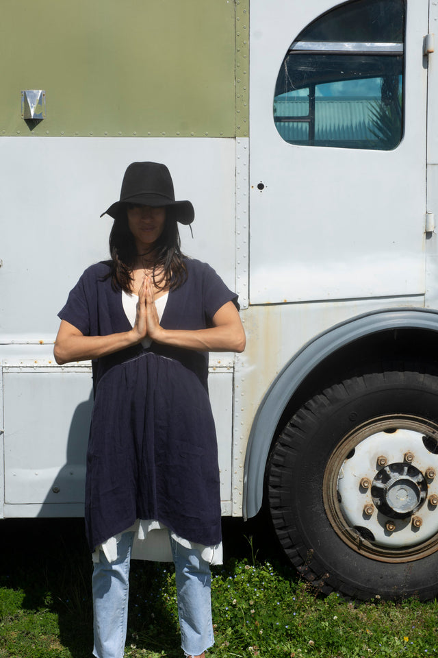 Honest John 'Down the Middle' Linen Dress