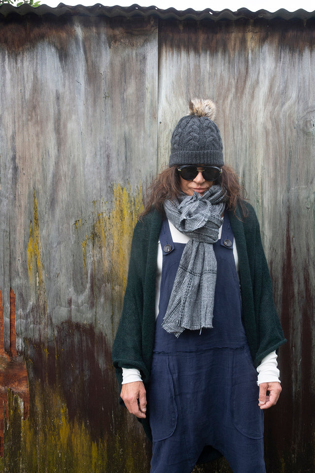 Sartorial Luxe merino beanies with pom pom