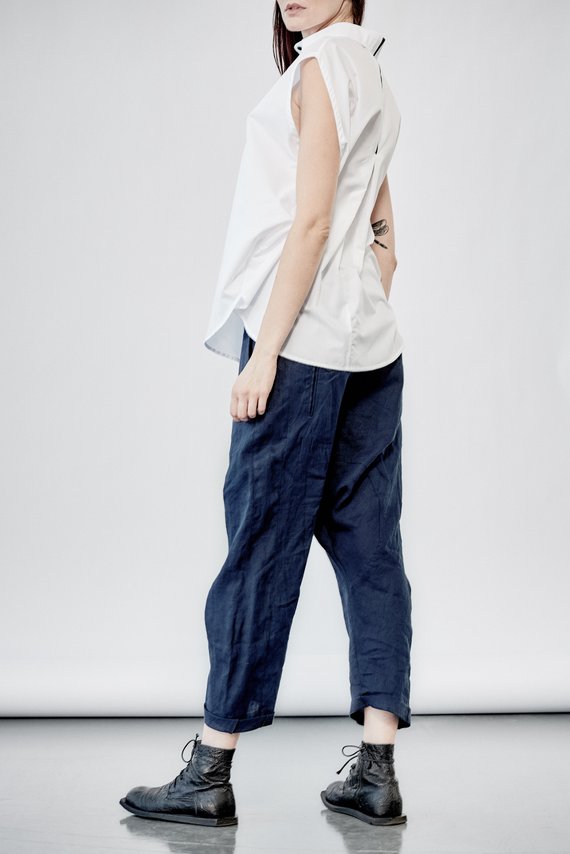 Linen Drop Crutch pants