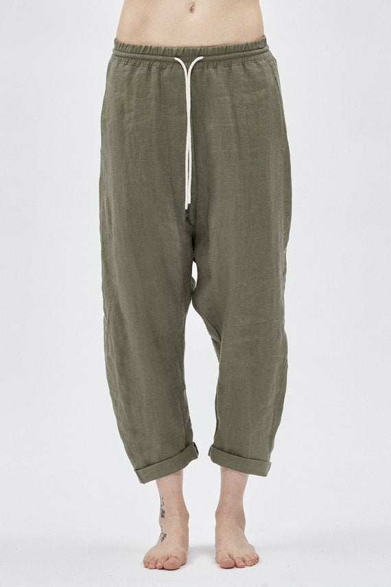 Linen Drop Crutch pants