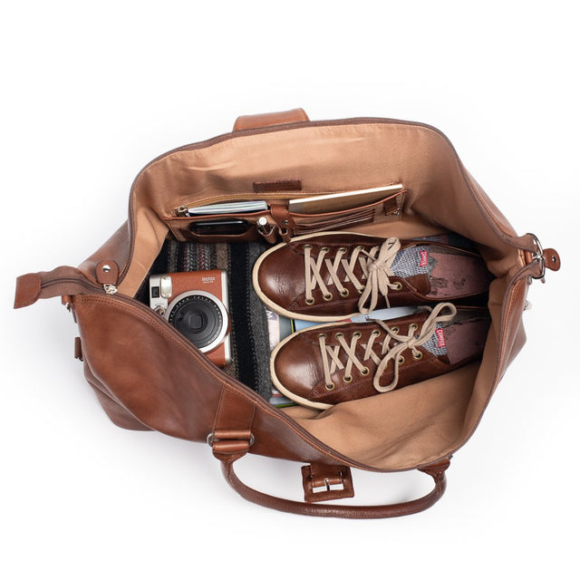 Theo overnight leather bag