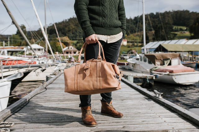 Theo overnight leather bag