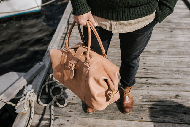Theo overnight leather bag