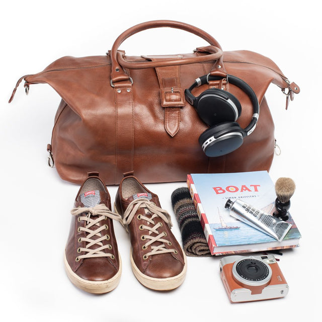 Theo overnight leather bag